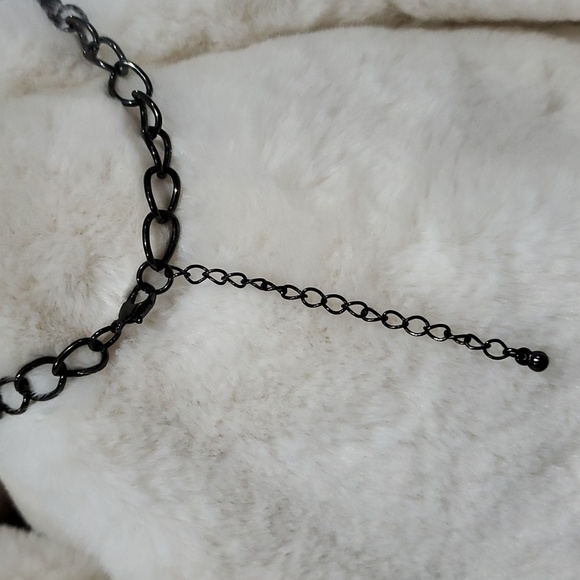 MULTISTRAND NECKLACE BLACK SILVER - Picture 4 of 7